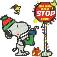 Snoopy-Snoopy, Christmas, machine embroidery, Snoopy Christmas, embroidery