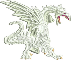 Snow dragon-Dragon, Snow dragon, white dragon, dragons, machine embroidery, dragon embroidery