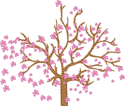 Spring Time Tree-Spring Time Tree, Summer, flowers, springtime, machine embroidery
