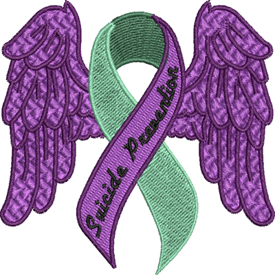Suicide Prevention-Suicide, Prevention, awareness, ribbons, machine embroidery