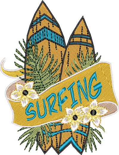 Surf Boards-Surf Boards, Surfing, boards, water sports, machine embroidery