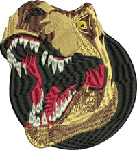 T Rex Head-T Rex embroidery, T Rex, machine embroidery, machine embroidery designs, embroidery designs, animal embroidery, dinosaurs