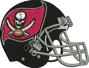 Tampa Helmet-Football, Tampa, Helmet, machine embroidery