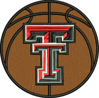 Texas Tech basketball-basketball, texas, tech, college, sports, machine embroidery, embroidery