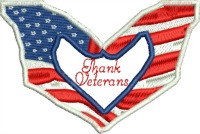Thanks Veterans-Veterans, American Veterans, veteran embroidery, machine embroidery, American embroidery, soliders