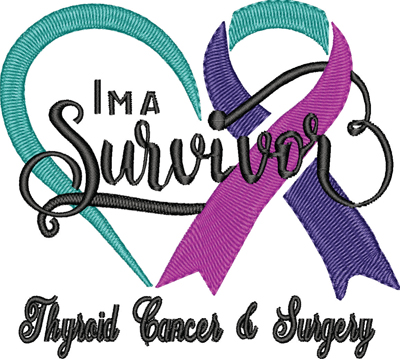 Thyroid Cancer & Surgery-Thyroid, cancer, survivor, awareness, ribbons
