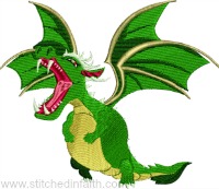 Tom Dragon-Dragon embroidery, dragons, machine embroidery, dragon machine embroidery, stitchedinfaith.com