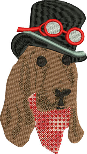 Top Dog-Dog embroidery, Top Dog, machine embroidery, Top Hat dog, animal embroidery, doggie embroidery, embroidery designs, embroidery