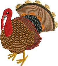 Turkey-Turkey, machine embroidery, Turkey embroidery, foul embroidery, Thanksgiving embroidery