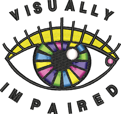 Visually Impaired-Visually Impaired, eyes, blind, see, machine embroidery