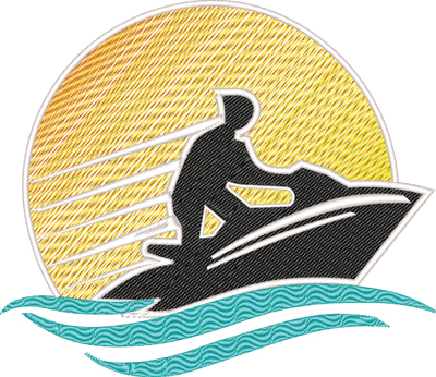 Wave Runner-Wave Runner, water sports, wave, boating, machine embroidery