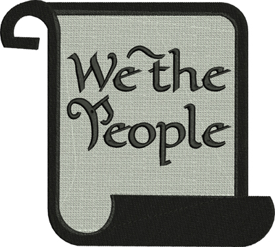 We The People-Embroidery,Goverment, people, amendment, constitution, USA, United States, Law, rights, machine embroidery