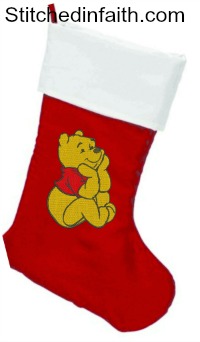 Personalized Winnie the Pooh  Christmas stocking-Christmas stockings, Winnie the Pooh stocking, Pooh stockings, embroidered stockings, embroidered Christmas stocking, Winnie the pooh