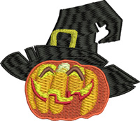 Witch Pumpkin-Pumpkins, Halloween embroidery, machine embroidery, witch pumpkin, embroider
