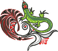 Beautiful Lizard-Lizards, Lizard embroidery, machine embroidery, reptile embroidery