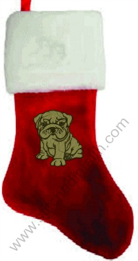 Bull Dog embroidered stocking Free Name and shipping-Bull Dog stocking Christmas Stockings Dog stockings Puppy stockings stockings Bull Dog