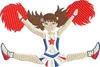 Cheerleader-Cheerleader, Cheerleader embroidery, machine embroidery, 