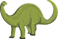 Diplodocus-Diplodocus, machine embroidery, dinosaurs, dinosaur, animal embroidery, dinosaur embroidery, stitchedinfaith.com