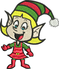 Elf Girl-Elf embroidery, girl elf, elf, machine embroidery, Christmas embroidery
