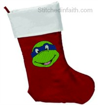 Personalize Ninja Leonardo   Christmas stocking