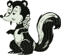 Polka Dot Skunk-machine embroidery, skunks, skunk embroidery, animal embroidery, stitchedinfaith.com, embroidery