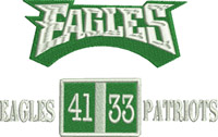 Eagles score board-Eagles, score board, sports, machine embroidery, sports embroidery, football