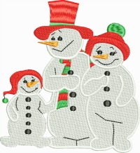Snowman Family-Christmas Embroidery Snowman Snowman Family embroidery Snowman family Embroidery machine embroidery stitchedinfaith.com