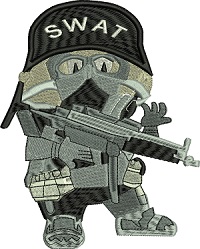 Swat Team-Swat team, Swat officer, police, machine embroidery
