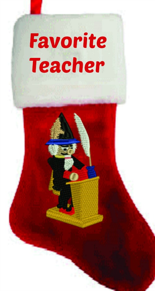 Teacher Santa Christmas Stocking