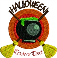 Trick or Treat Witch Pot-Trick or Treat Halloween Witch pot machine embroidery holiday embroidery stitchedinfaith.com