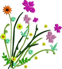 Wild flowers-WILD FLOWERS MACHINE EMBROIDERY EMBROIDERY STITCHEDINFAITH.COM FLOWERS